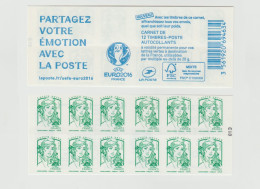 France 2016 Marianne De Ciappa Kawena Carnet 12 Timbres Lettre Verte - Partagez Votre émotion Avec La Poste UEFA Euro - 2013-2018 Marianne Di Ciappa-Kawena