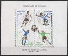 Monaco 1982 Fußball-WM Spanien Block 20 Postfrisch (C91396) - Blocks & Kleinbögen