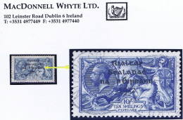 Ireland 1922 (Feb) Dollard Rialtas 4-line Ovpt On 10/- Blue Variety "Short Third Line" Fine And Fresh Used Cds - Gebruikt