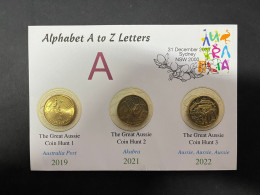 17-6-2024 (66) Australia - A To Z Alphabet Letters (2019 - 2021 - 2022 - Letter A - 3 X $1.00 Coin) - Dollar