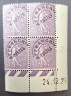 France 1922/27 N°46 En Bloc De 4  24/12/29 **TB Cote 80€ - ....-1929