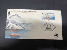 17-6-2024 (66) Australian Bicentenary - Bicentennial Antarctic Expedition 1987-1988 (Antarctica Stamp 1 Of 4) Sail Ship - FDC
