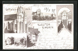 Lithographie Chorin, Kloster Chorin, Haupteingang, Seitenansicht  - Chorin