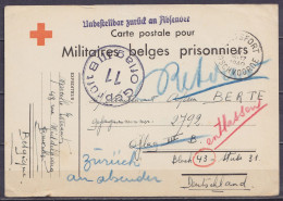 CP Croix-Rouge "pour Militaires Belges Prisonniers" En Franchise Càd BOITSFORT /4 XI 1940 Pour Officier Belge Prisonnier - WW II (Covers & Documents)