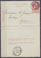 EP Carte-lettre 10c Rouge (type N°74) Càd FLORENVILLE /8 SEPT 1908 Pour EGHEZEE - Cartes-lettres