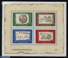 Hungary 1972 Stamp Day S/s, Mint NH, Stamp Day - Stamps On Stamps - Art - Handwriting And Autographs - Nuovi