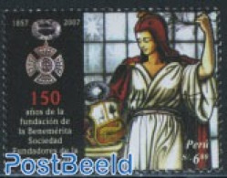 Peru 2007 150 Years Benemerita 1v, Mint NH, Stained Glass And Windows - Glas & Brandglas