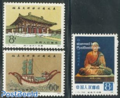 China People’s Republic 1980 Jian Zhen Memorial 3v, Mint NH, Transport - Ships And Boats - Ungebraucht