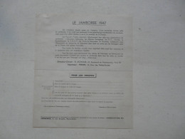 RARE - SCOUTISME : JAMBOREE FRANCE 1947 - APPEL POUR LA QUINZAINE D'HOSPITALITE - Scoutisme