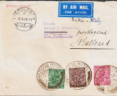 1938. INDIA. Interesting AIR MAIL Cover To St. Gallen, Schweiz Via Italy With GEORG V 8 As + 1 S + ½ ANNA ... - JF546665 - 1936-47 Roi Georges VI