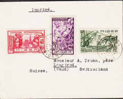 1937. NIGER. EXPOSITION PARIS 20 + 30 + 40 C On Fine Small Cover Sent To Long Irod, Vaud, Sch... (MICHEL 79+) - JF546691 - Briefe U. Dokumente