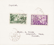1938. NIGER. EXPOSITION PARIS 20 + 30 C On Fine Small Cover Sent To Longirod, Vaud, Schweiz A... (MICHEL 78+) - JF546692 - Brieven En Documenten