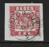 Baden: MiNr. 24, Briefstück Gestempelt Waldshut - Usados