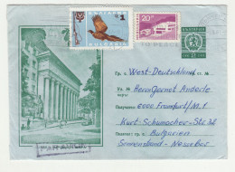 Sofia Opera Illustrated 2 Postal Stationery Letter Covers Posted 1967 To Germany - Uprated B240615 - Sobres