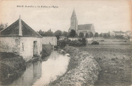 91 Milly La Rivière Et église CPA Cachet 1917 - Milly La Foret