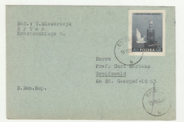 Poland Postal Card Posted 1955 To Germany - Imperforated Stamp B240615 - Lettres & Documents