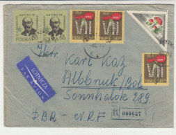 Poland Multifranked Letter Cover Posted Registered 1959 To Germany B240615 - Lettres & Documents