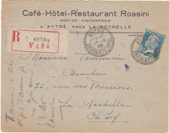 Charente Inférieure Enveloppe Commerciale Hôtel Rossini à Aytré En Recommadé, Superbes Cachets Pasteur 15 C - Sonstige & Ohne Zuordnung