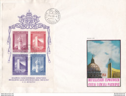 1958 Vaticano  Foglietto Esposizione Di Bruxelles BF 2 FDC - FDC