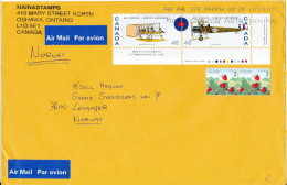 Canada Big Size Cover Sent To Norway 16-9-1999 Aeroplane Stamps - Briefe U. Dokumente