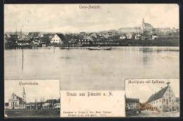 AK Diessen / Ammersee, Totalansicht, Klosterkirche, Markplatz Mit Rathaus  - Diessen