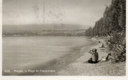 (Suisse) MORGES LAC  La Plage De Prévérenges Baigneur N 426 Oblitéré En 1931 Flamme Serpent Berne 1931 - Morges