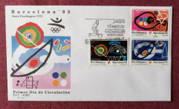 FDC JO Barcelone 1992 Avec Série YT 2743 / 2745 - Tennis Tavolo