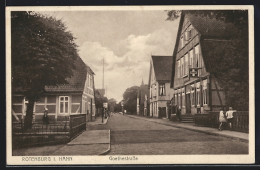 AK Rotenburg / Hann., Goethestrasse Mit Apotheke Vorne Und Fachwerkhäusern  - Rotenburg (Wuemme)