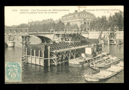 75 Paris Metro  RATP Les Travaux Du Metropolitain Dans Le Bras De La Seine - Métro