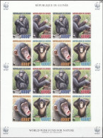 Guinea 2006, WWF, Chimmpanzees, Sheetlet IMPERFORATED - Ungebraucht