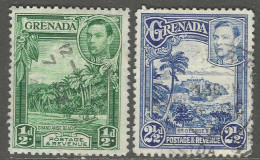 Grenada. 1938-50 King George VI. ½d, 2½d Used. P12½. SG 153a, 157. M6084 - Grenada (...-1974)