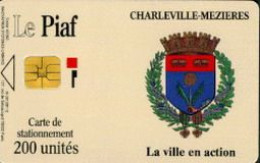 # PIAF FR.CHM4 CHARLEVILLE-MEZIERES Armoiries - Puce Angle Arrondi 200u Iso 1000 Neant 8120112 - Tres Bon Etat - - Parkeerkaarten