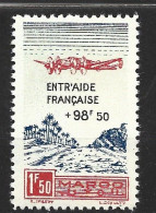 MAROC N° 56 +98F5.0S 1F50 ROUGE ET BLEU AU PROFIT DE L'ENTRAIDE FRANCAISE NEUF CHARNIERE TRES PROPRE - Unused Stamps
