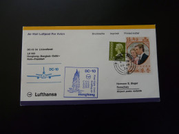 Lettre Premier Vol First Flight Cover Hong Kong Roma DC10 Lufthansa 1974 - Covers & Documents