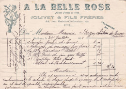 Facture A La Belle Rose Jolivet Et Fils Paris Pour Bazin Au Chateau De Busca Maniban 1901 - Bank & Versicherung