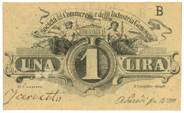 1 LIRA NON EMESSO FIDUCIARIO SOCIETÀ COMMERCIO INDUSTRIA GENOVESE 1872 BB/SPL - Otros & Sin Clasificación