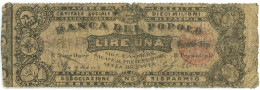 1 LIRA BIGLIETTO FIDUCIARIO BANCA DEL POPOLO IN FIRENZE 1866 MB - Otros & Sin Clasificación