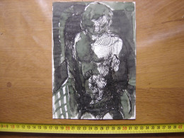 Dessin Issu D'une Pochette CLAUDE JEANMAIRE Peintre Art Contemporain - Art Contemporain