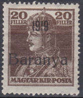 Hongrie Baranya 1919 Mi 36 Roi Charles IV (K6) - Baranya