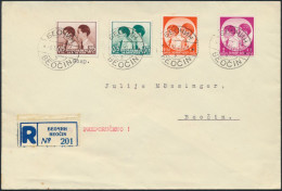 Jugoslawien R-Brief MIF 330-333 Beočin Kinderhilfe - Lettres & Documents