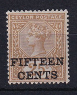 Ceylon: 1891   QV - Surcharge    SG239    15c On 25c     MH - Ceylon (...-1947)