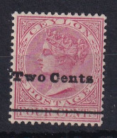 Ceylon: 1888/90   QV - Surcharge    SG209    2c On 4c  Rose   MNH - Ceylon (...-1947)