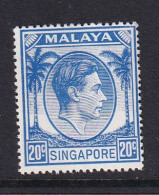 Singapore: 1948/52   KGVI   SG24a    20c    [Perf: 17½ X 18]    Bright Blue   MNH - Singapur (...-1959)