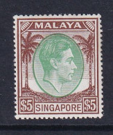 Singapore: 1948/52   KGVI   SG30    $5   [Perf: 17½ X 18]    MH  - Singapur (...-1959)