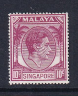 Singapore: 1948/52   KGVI   SG22    10c   [Perf: 17½ X 18]    MH - Singapur (...-1959)