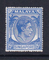 Singapore: 1948/52   KGVI   SG23    15c    [Perf: 17½ X 18]    MH - Singapur (...-1959)