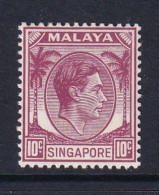 Singapore: 1948/52   KGVI   SG7    10c    [Perf: 14]    MH - Singapur (...-1959)