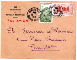 1952  Trésorerie Du SOUDAN FRANCAIS  CAD BAMAKO R P  Envoyée à PARIS - Sudan (1954-...)