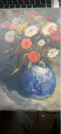Bouquets De Fleurs Des Champs Dans Un Vase MICHEL KRITZ 1980 - Huiles