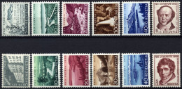 SCHWEIZ BUNDESPOST 597-601,613-17 **, 1954/5, Pro Patria, 2 Prachtsätze, Mi. 27.- - Nuevos